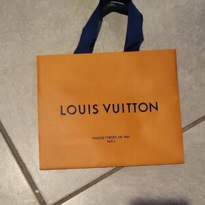 Louis Vuitton Tangerine Bag with Navy Handles